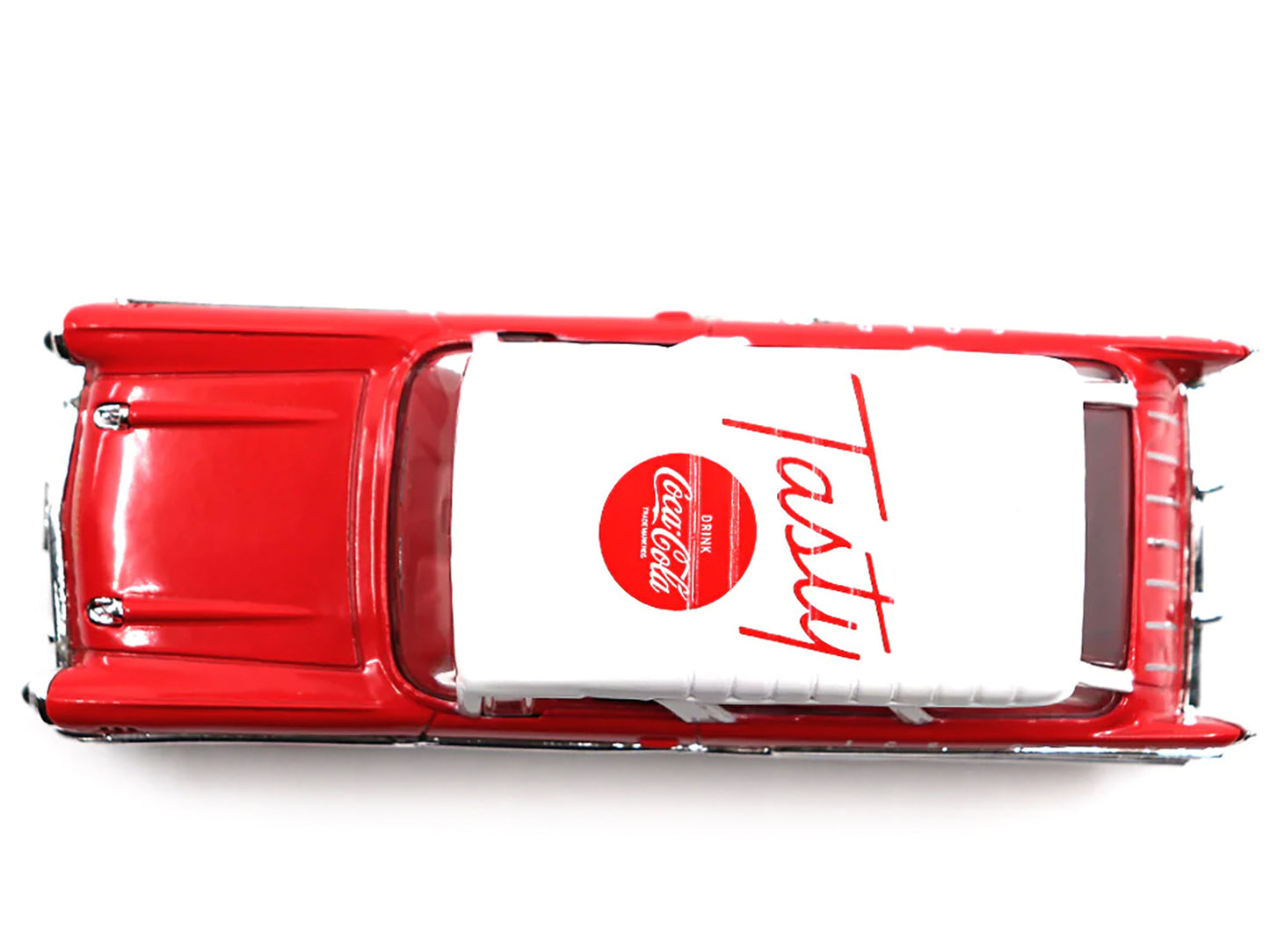 1957 Chevrolet Nomad "Coca-Cola" Red with White Top and Red Interior 1/43 Diecast Model Car by Motor City Classics