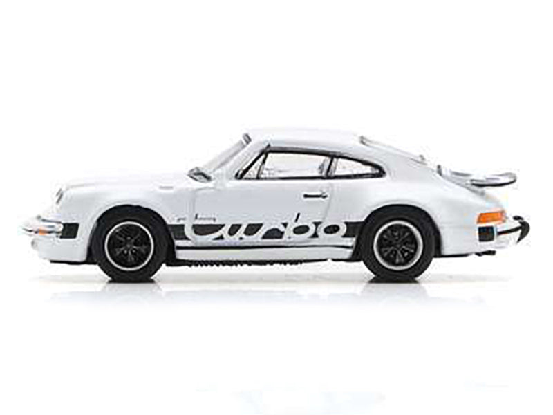 Porsche 911 Turbo (930) White with Black Stripes 1/87 (HO) Diecast Model Car by Schuco