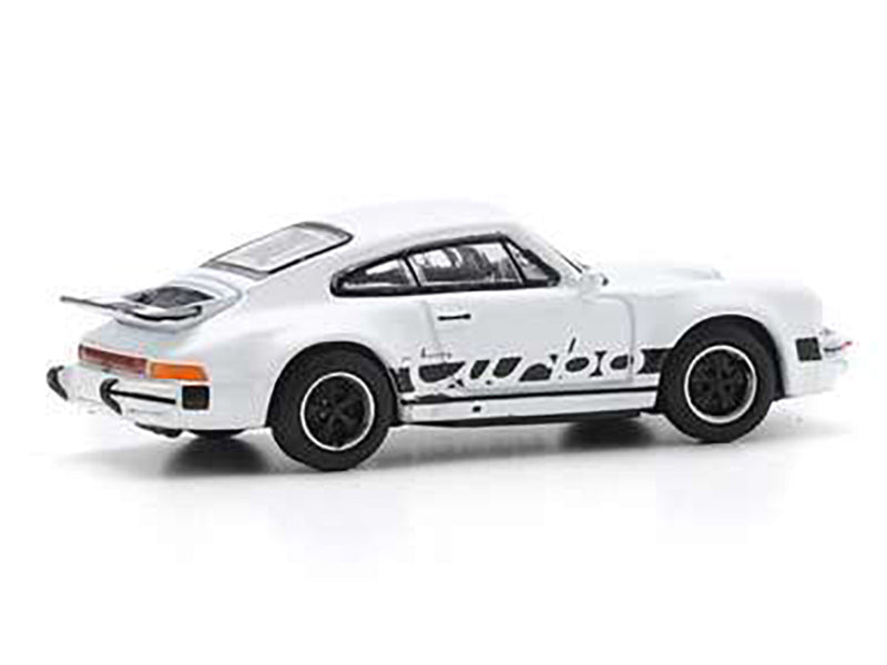 Porsche 911 Turbo (930) White with Black Stripes 1/87 (HO) Diecast Model Car by Schuco