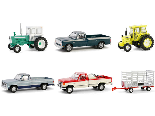 "Down on the Farm" Series Set of 6 pieces Release 9 1/64 Diecast Models by Greenlight