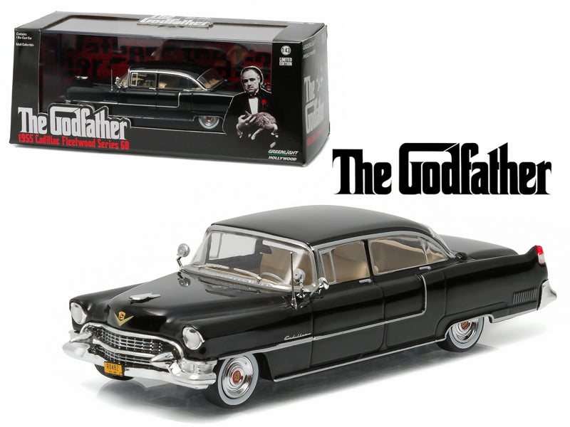 1955 Cadillac Fleetwood Series 60 Special Black "The Godfather" (1972) Movie 1/43 Diecast Model Car by Greenlight