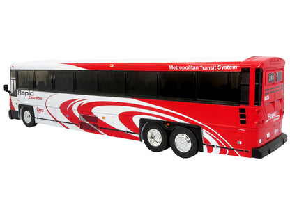 MCI D4500CT Commuter Coach Bus "San Diego MTS Rapid Express" White and Red "The Bus & Motorcoach Collection" Limited Edition to 504 pieces Worldwide 1/50 Plastic Model by Iconic Replicas