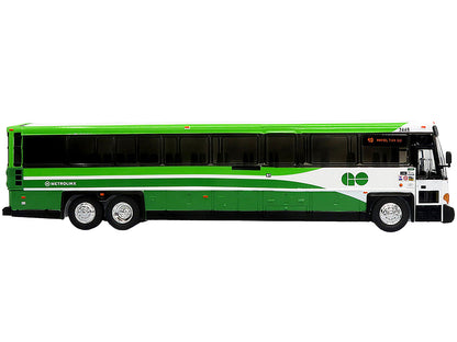 MCI D4500CT Commuter Coach Bus "Metrolinx GO Transit Ontario" White and Green "The Bus & Motorcoach Collection" Limited Edition to 504 pieces Worldwide 1/50 Plastic Model by Iconic Replicas