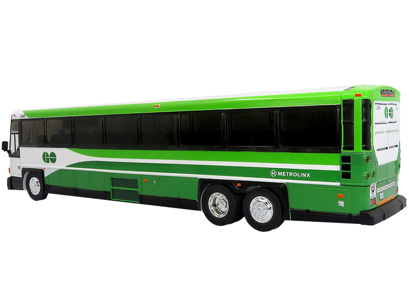 MCI D4500CT Commuter Coach Bus "Metrolinx GO Transit Ontario" White and Green "The Bus & Motorcoach Collection" Limited Edition to 504 pieces Worldwide 1/50 Plastic Model by Iconic Replicas