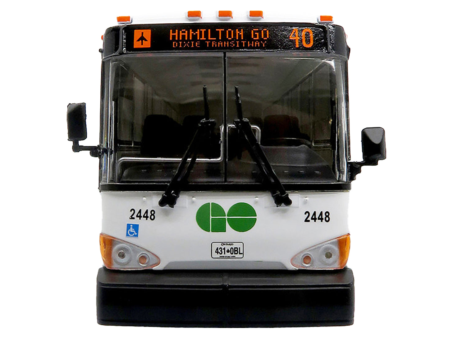 MCI D4500CT Commuter Coach Bus "Metrolinx GO Transit Ontario" White and Green "The Bus & Motorcoach Collection" Limited Edition to 504 pieces Worldwide 1/50 Plastic Model by Iconic Replicas