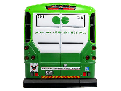 MCI D4500CT Commuter Coach Bus "Metrolinx GO Transit Ontario" White and Green "The Bus & Motorcoach Collection" Limited Edition to 504 pieces Worldwide 1/50 Plastic Model by Iconic Replicas