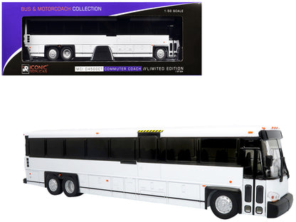 MCI D4500CT Commuter Coach Bus Blank White "The Bus & Motorcoach Collection" Limited Edition to 504 pieces Worldwide 1/50 Plastic Model by Iconic Replicas