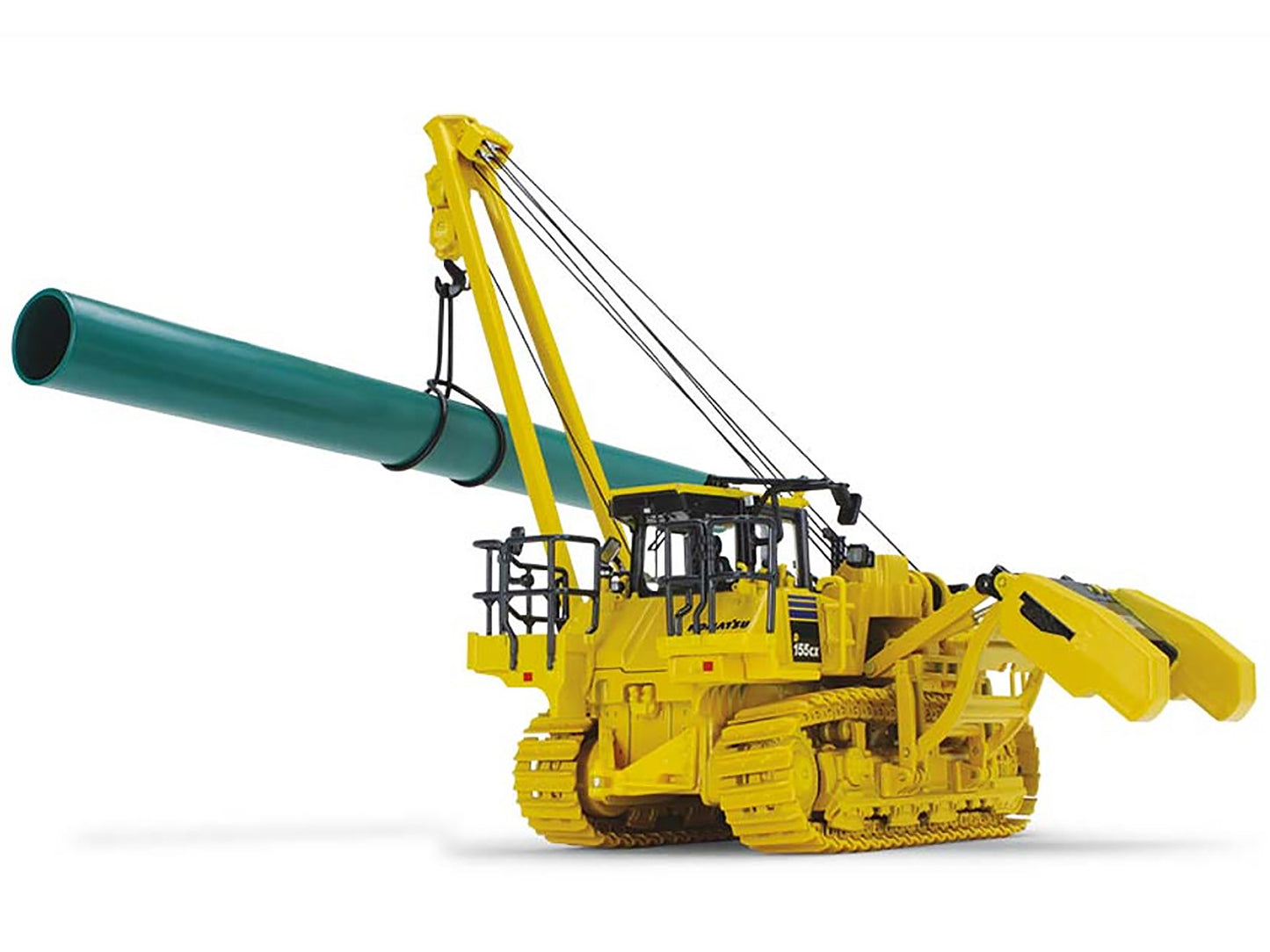 Komatsu D155CX-8 With K170 Pipelayer Yellow with Accessories 1/50 Diecast Model by First Gear