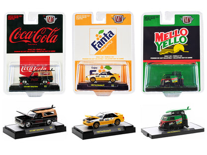 "3 Sodas" Set of 3 pieces Release 14 Limited Edition to 9600 pieces Worldwide 1/64 Diecast Model Cars by M2 Machines