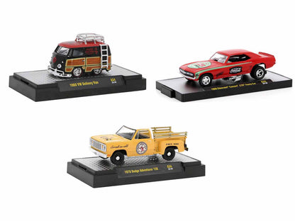 "Coca-Cola" Set of 3 pieces Release 34 Limited Edition to 10000 pieces Worldwide 1/64 Diecast Model Cars by M2 Machines