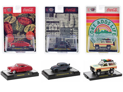 "Coca-Cola" Set of 3 pieces Release 37 Limited Edition to 10000 pieces Worldwide 1/64 Diecast Model Cars by M2 Machines