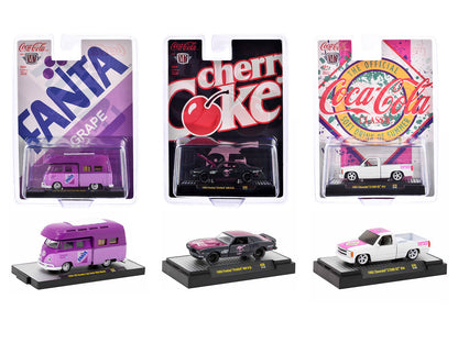 "Sodas" Set of 3 pieces Release 39 Limited Edition to 9250 pieces Worldwide 1/64 Diecast Model Cars by M2 Machines