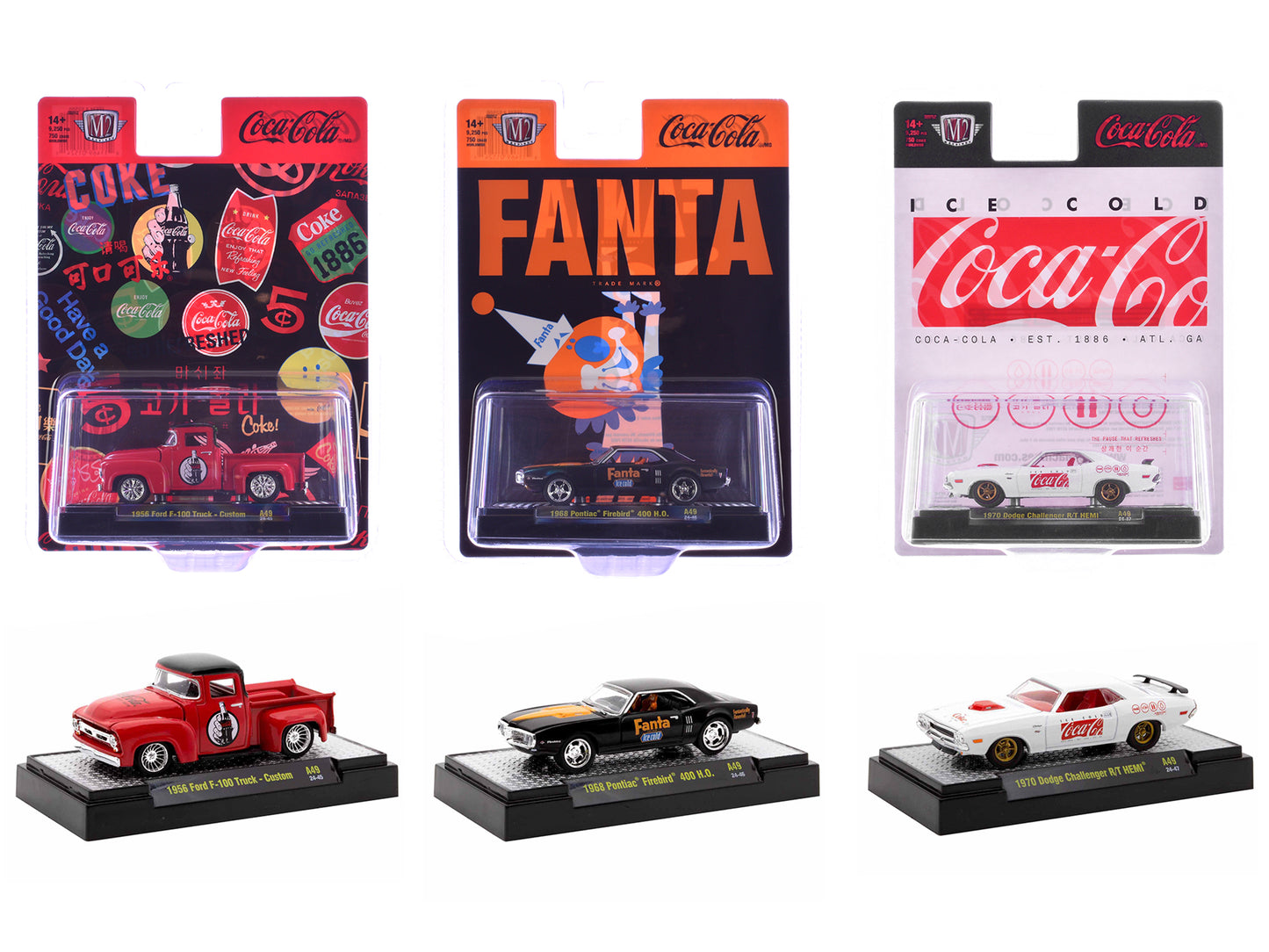 "Sodas" Set of 3 pieces Release 49 Limited Edition to 10000 pieces Worldwide 1/64 Diecast Model Cars by M2 Machines