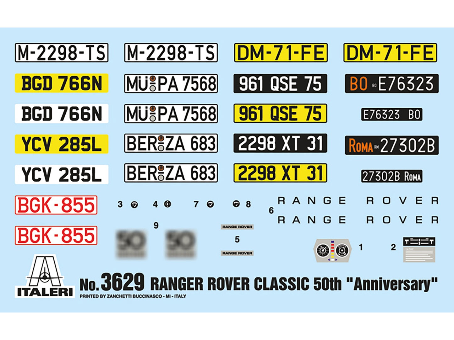 Skill 3 Model Kit Land Rover Range Rover Classic 50th Anniversary 1/24 Scale Model by Italeri