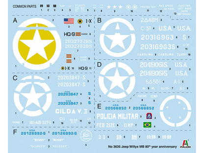 Skill 3 Model Kit Willys Jeep MB 80th Anniversary (1941-2021) 1/24 Scale Model by Italeri