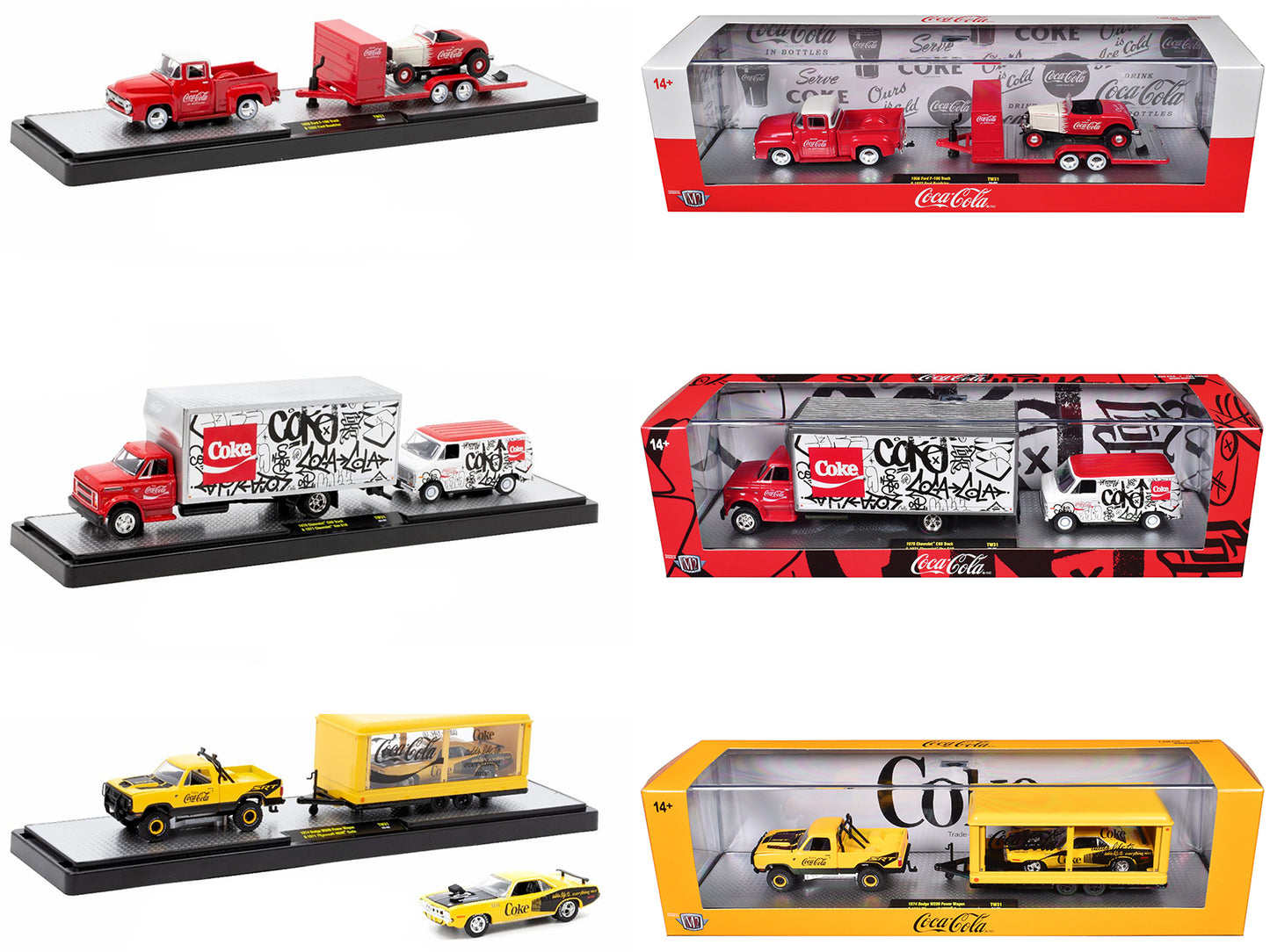 Auto Haulers "Coca-Cola" Set of 3 pieces Release 31 Limited Edition to 7250 pieces Worldwide 1/64 Diecast Models by M2 Machines