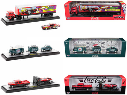 Auto Haulers "Coca-Cola" Set of 3 pieces Release 32 Limited Edition to 7250 pieces Worldwide 1/64 Diecast Models by M2 Machines