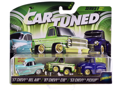 "Lowriders" Series 1 Chevrolet Triple Pack Set of 3 Cars Diecast Model Cars by CarTuned