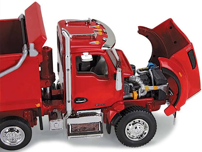 Kenworth T880 Quad-Axle Dump Truck and Rogue Transfer Tandem-Axle Dump Trailer Viper Red 1/64 Diecast Model by DCP/First Gear