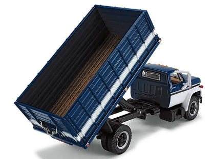 1970s GMC 6500 Grain Truck Blue and White 1/64 Diecast Model by DCP/First Gear