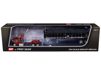 Ford LTL 9000 Day Cab with East End Dump Trailer Red and Black 1/64 Diecast Model by DCP/First Gear