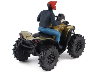 Can-Am Renegade X MR 1000R ATV Liquid Titanium Metallic with Driver Figure 1/32 Diecast Model by BRP Models