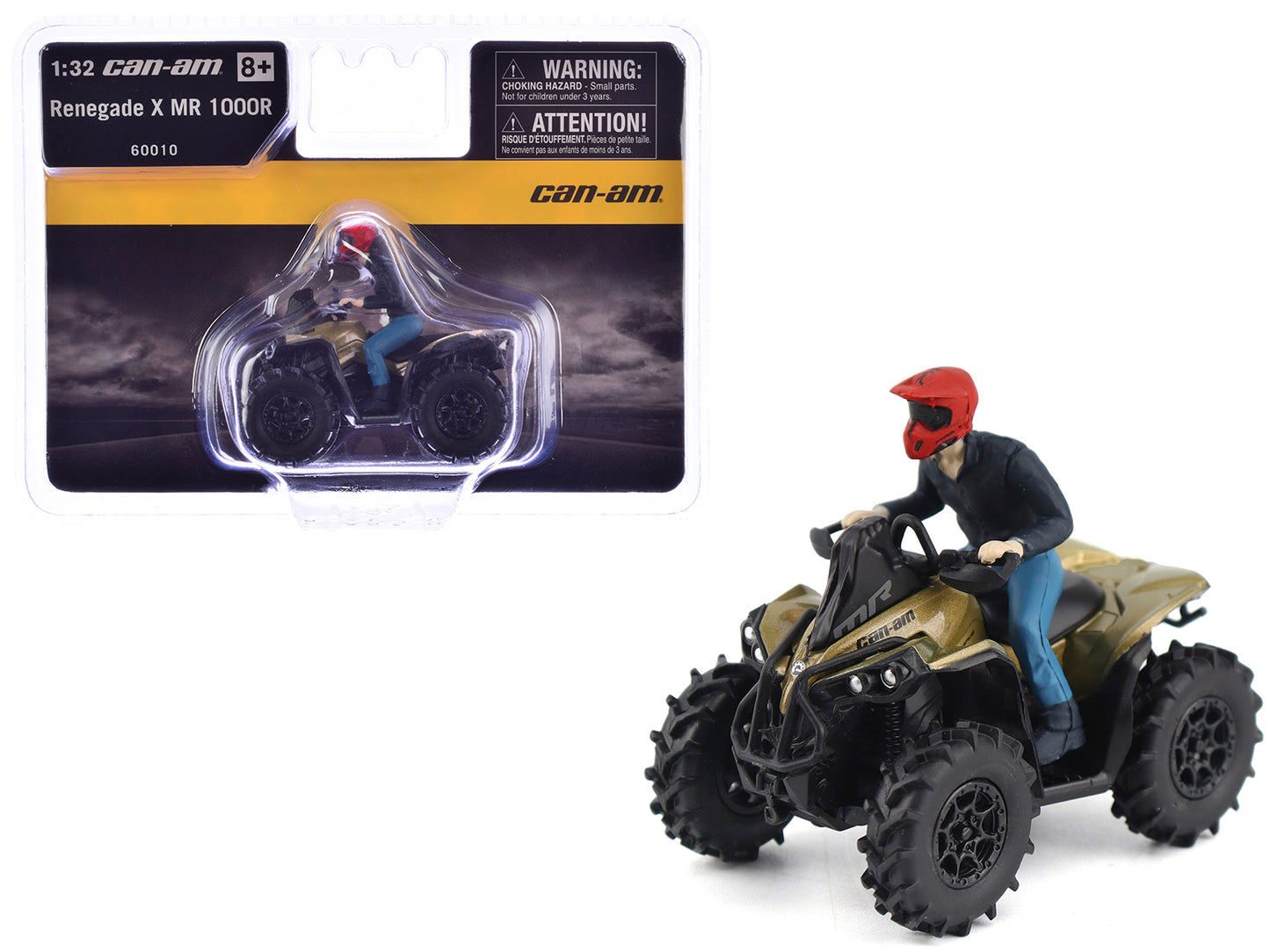 Can-Am Renegade X MR 1000R ATV Liquid Titanium Metallic with Driver Figure 1/32 Diecast Model by BRP Models