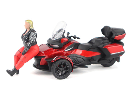 Can-Am Spyder RT Limited 3-Wheel Motorcycle Deep Marsala Red Metallic with Driver Figure 1/32 Diecast Model by BRP Models