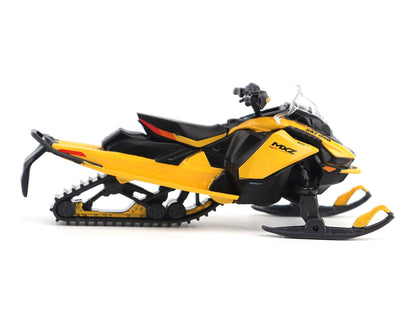 Ski-Doo MXZ Blizzard (Trail Segment) Neo Yellow and Ski-Doo MXZ 120cc (Kid's Model) Neo Yellow Set of 2 Snowmobiles 1/32 Diecast Models by BRP Models