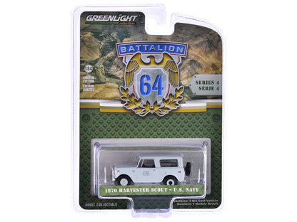 1970 Harvester Scout "United States Navy" Light Gray "Battalion 64" Series 4 1/64 Diecast Model Car by Greenlight