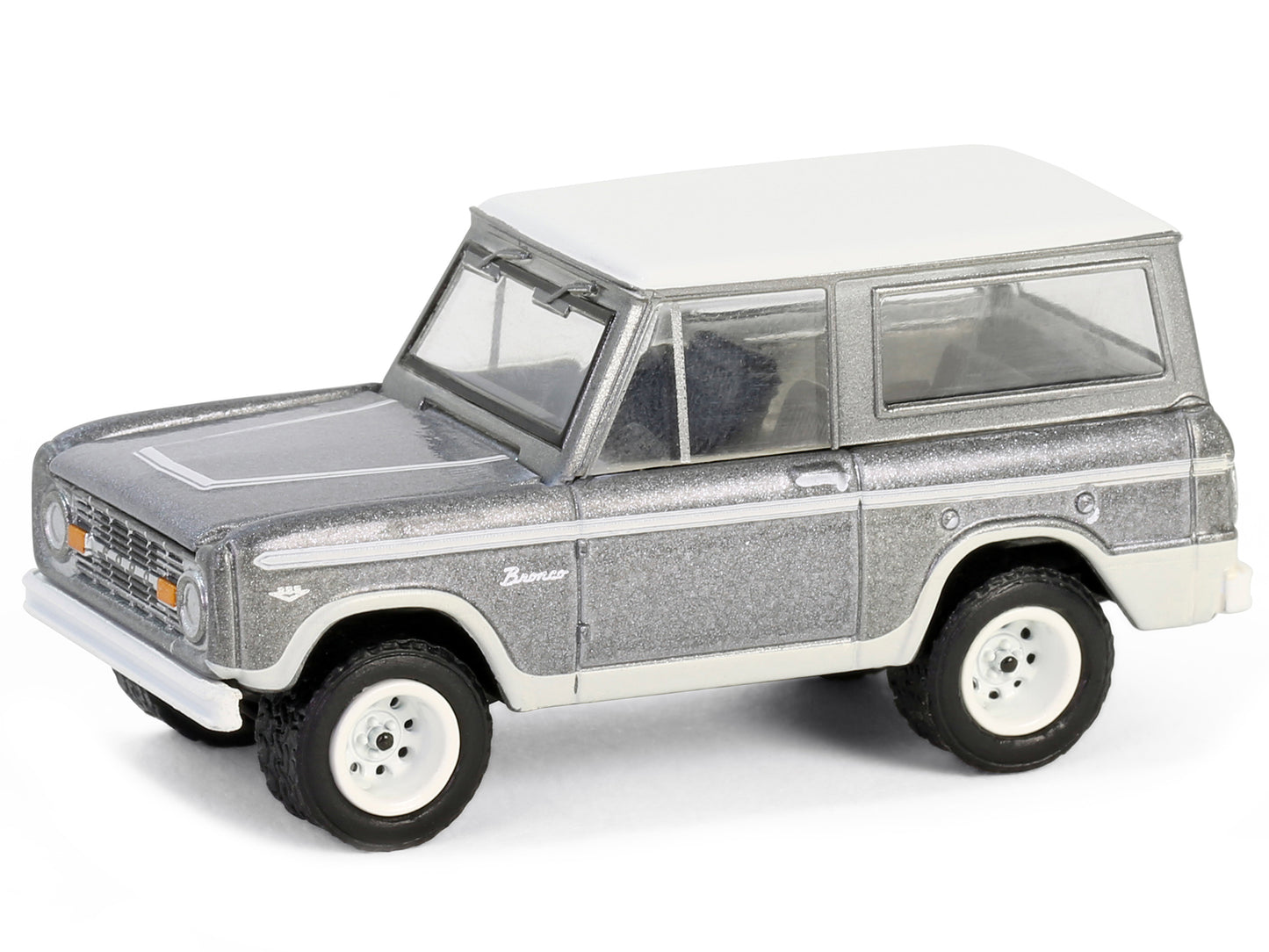 1967 Ford Bronco Silver Metallic with White Top "Counting Cars" (2012-Current) TV Series "Hollywood Series" Release 42 1/64 Diecast Model Car by Greenlight