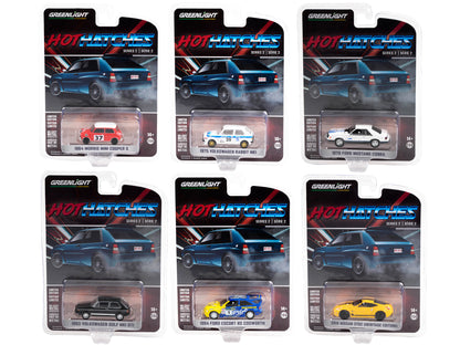 "Hot Hatches" Set of 6 pieces Series 2 1/64 Diecast Model Cars by Greenlight