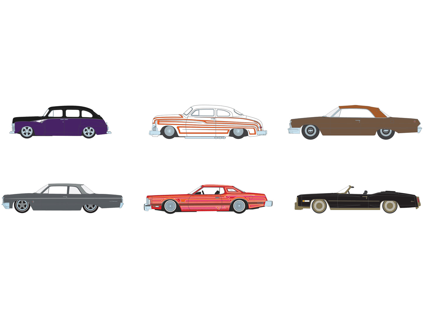 "California Lowriders" Set of 6 pieces Series 6 1/64 Diecast Model Cars by Greenlight