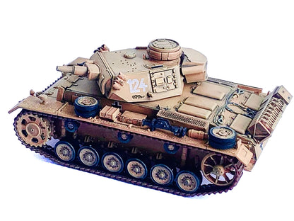 Germany Pz.Kpfw.III Ausf.N DAK Tank #124 "s.Pz.Abt.501 Tunisia Tiger Insignia" (1942/43) "NEO Dragon Armor" Series 1/72 Plastic Model by Dragon Models