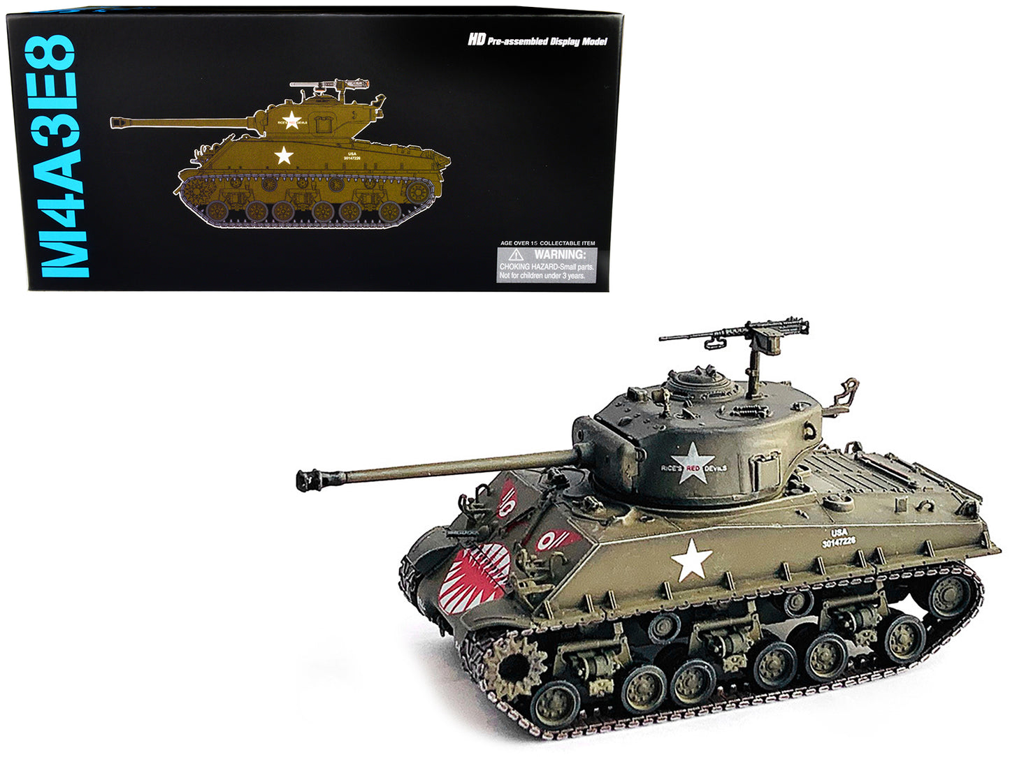 United States M4A3E8 Sherman "Tiger Face" Tank Olive Drab "89th Tank Battalion Korea" (1951) "NEO Dragon Armor" Series 1/72 Plastic Model by Dragon Models