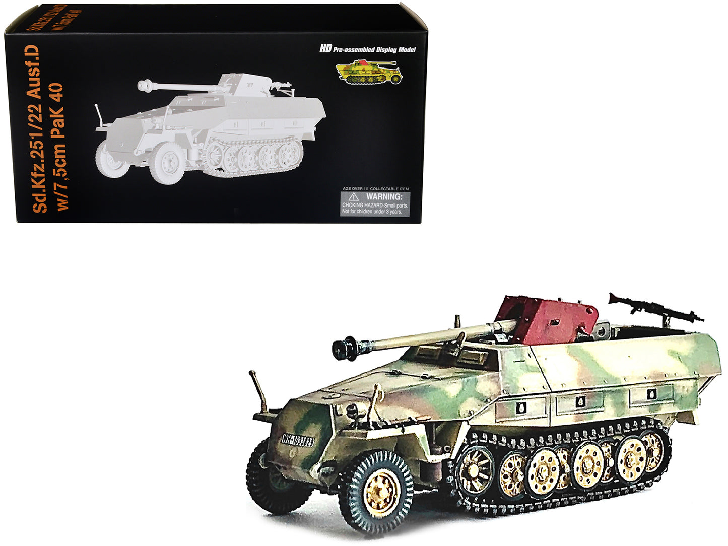 German Sd.Kfz. 251/22 Ausf.D Half-Tracked Armored Vehicle with 7.5cm PaK 40 Anti-Tank Gun "Unidentified Unit" (1945) "NEO Dragon Armor" Series 1/72 Plastic Model by Dragon Models