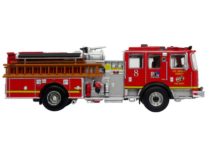 KME Predator Fire Engine #8 "Los Angeles County Fire Department" Red "5 Alarm" Series Limited Edition to 750 pieces Worldwide 1/64 Diecast Model by Iconic Replicas