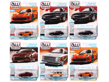 Auto World Premium 2024 Set A of 6 pieces Release 2 1/64 Diecast Model Cars by Auto World