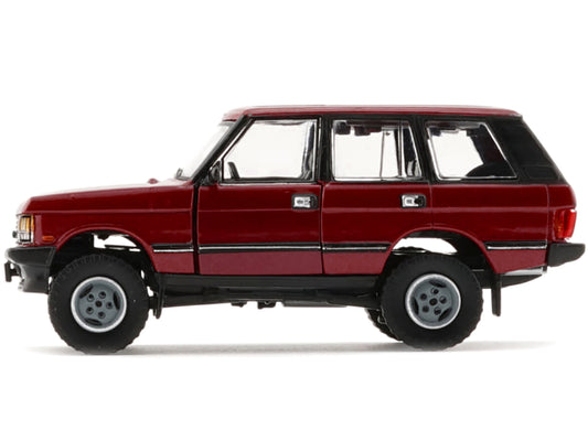 Land Rover Range Rover Classic LSE RHD (Right Hand Drive) Red with Sunroof with Extra Wheels 1/64 Diecast Model Car by BM Creations