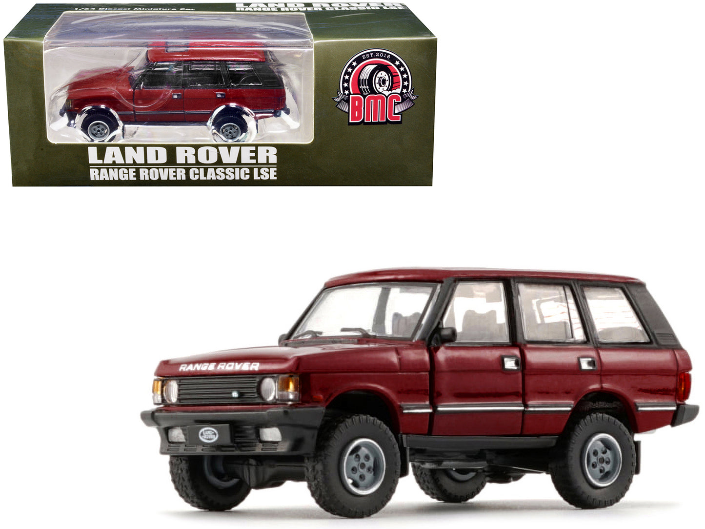 Land Rover Range Rover Classic LSE RHD (Right Hand Drive) Red with Sunroof with Extra Wheels 1/64 Diecast Model Car by BM Creations