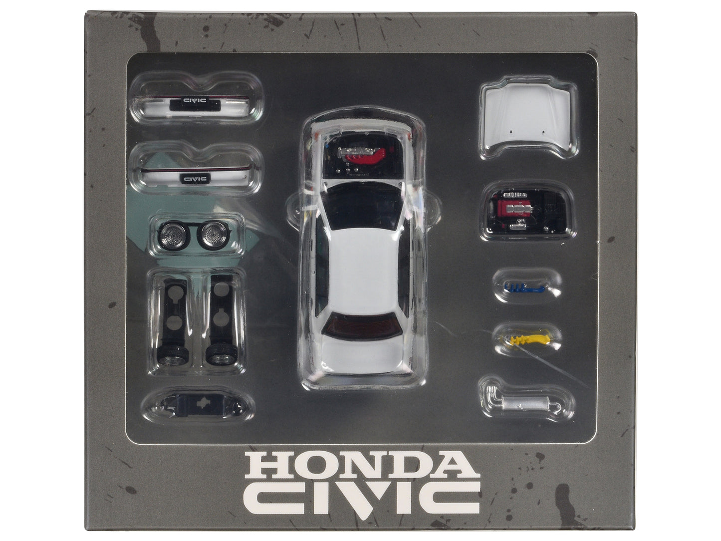 Honda Civic EF2 RHD (Right Hand Drive) White with Accessories 1/64 Diecast Model Car by BM Creations