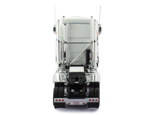 1976 Kenworth K100 Aerodyne Truck Tractor White with Blue and Red Stripes 1/64 Diecast Model by IXO Models