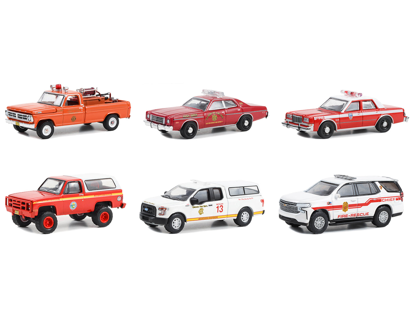 "Fire & Rescue" Set of 6 pieces Series 4 1/64 Diecast Model Car by Greenlight