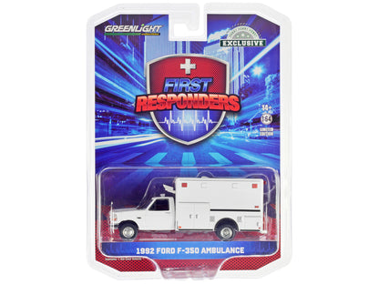 1992 Ford F-350 Ambulance White "First Responders - Hobby Exclusive" Series 1/64 Diecast Model Car by Greenlight