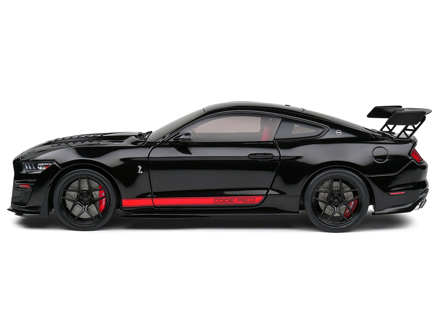 2022 Shelby GT500 "Code Red" Black with Red Stripes 1/18 Diecast Model Car by Solido