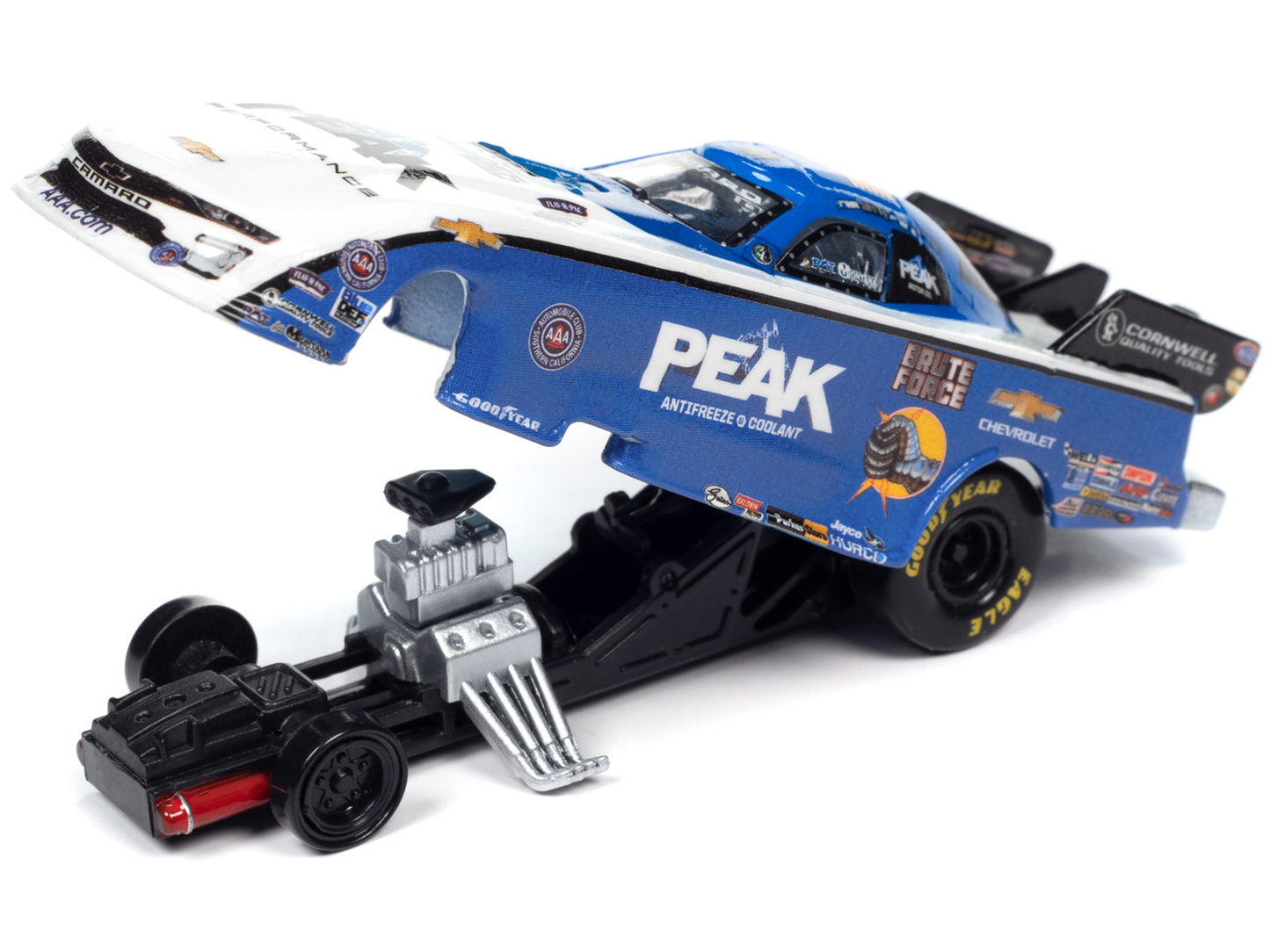 Chevrolet Camaro SS NHRA Funny Car John Force "Brute Force Peak" (2021) "John Force Racing" "Racing Champions Mint 2023" Release 1 Limited Edition to 2596 pieces Worldwide 1/64 Diecast Model Car by Racing Champions