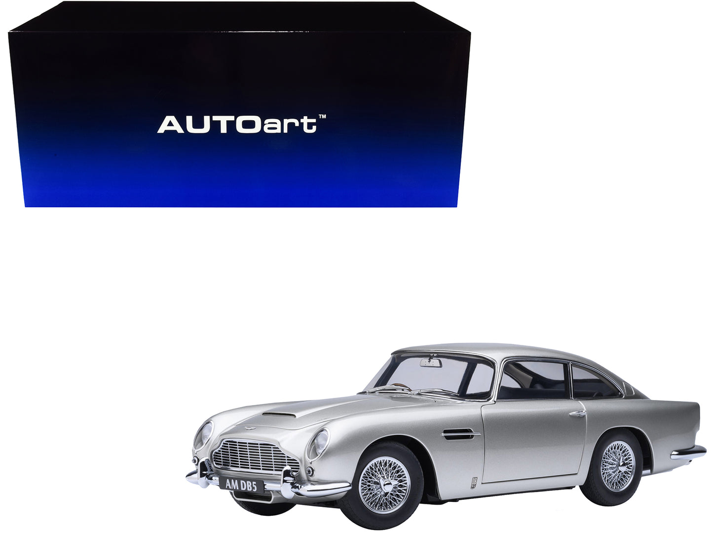 Aston Martin DB5 RHD (Right Hand Drive) Birch Silver 1/18 Model Car by Autoart