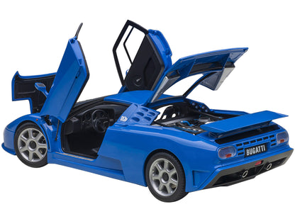 Bugatti EB110 SS Super Sport French Racing Blue with Silver Wheels 1/18 Model Car by Autoart