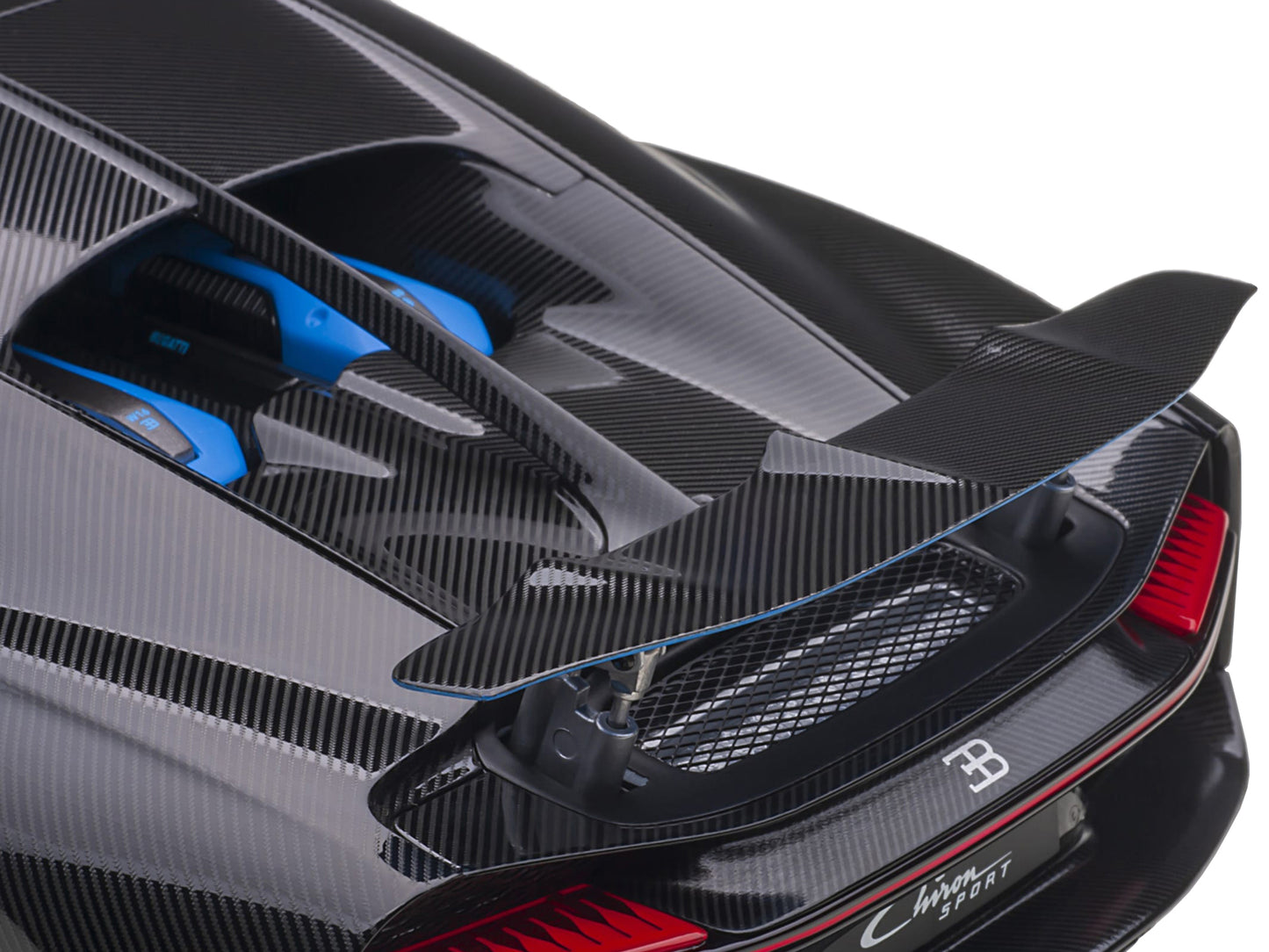 2019 Bugatti Chiron Sport French Racing Blue and Carbon 1/18 Model Car by Autoart