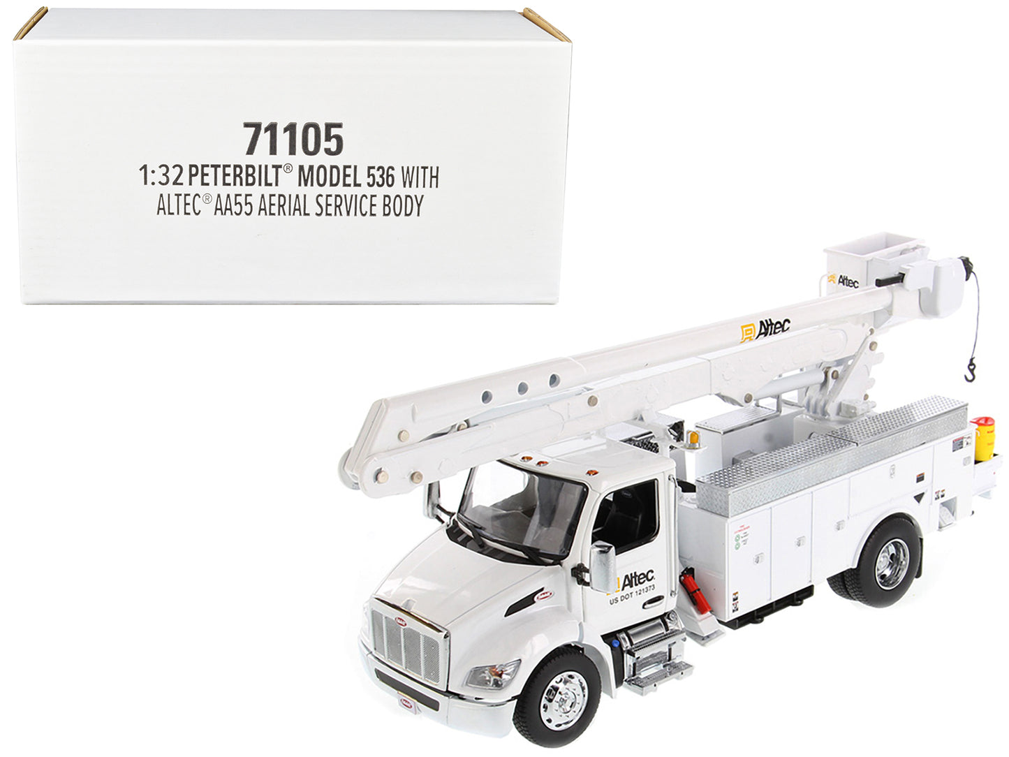 Peterbilt 536 Truck with Altec AA55 Aerial Service Body White "Transport Series" 1/32 Diecast Model by Diecast Masters